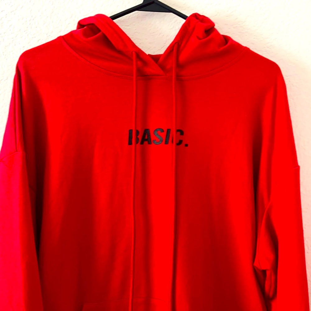 Drop Shoulder Letter Graphic Pouch pocket hoodie